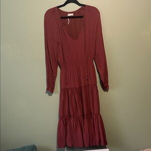 Rust Peasant Dress